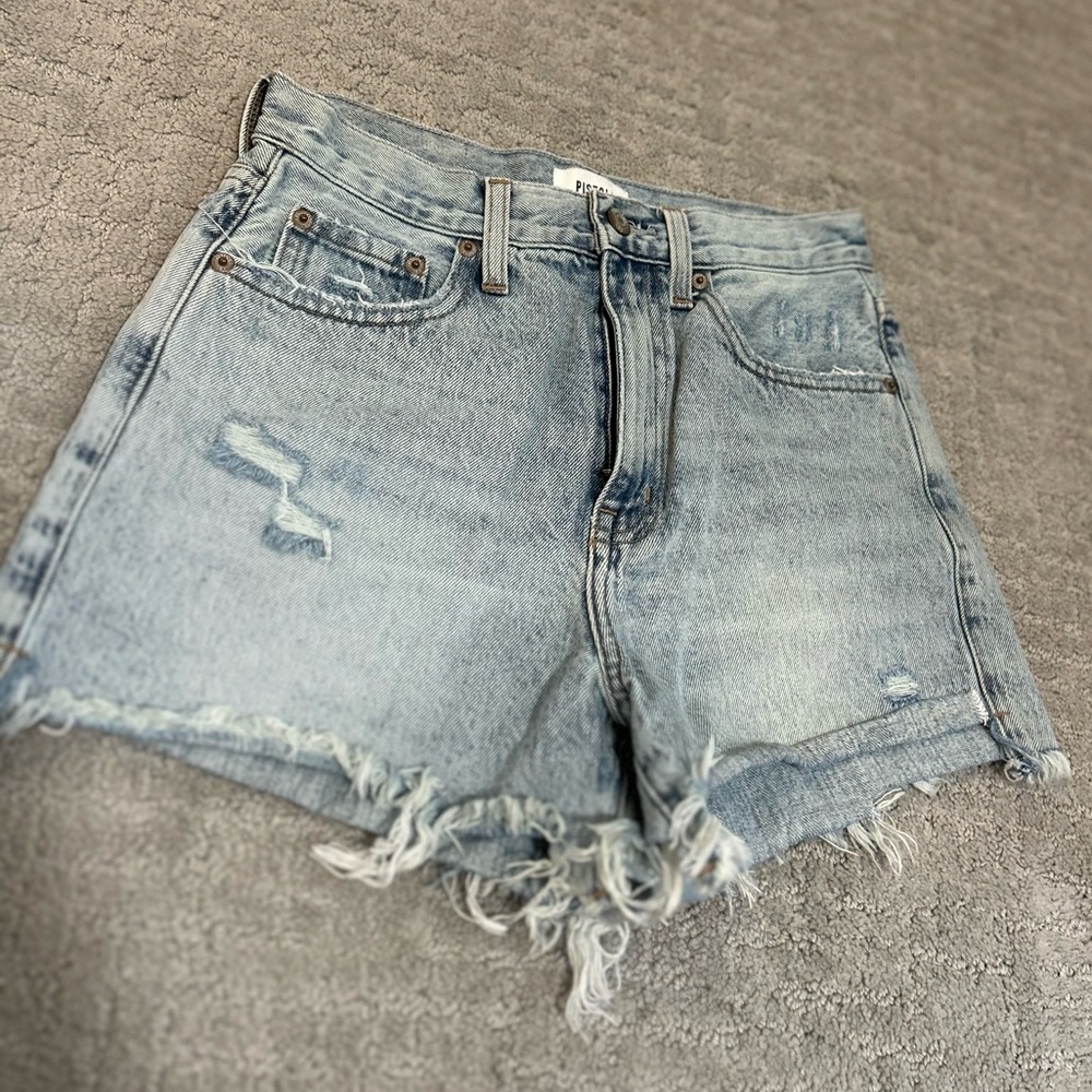 Distressed light wash top shop jeans shorts. Summer favorite. Great condition.